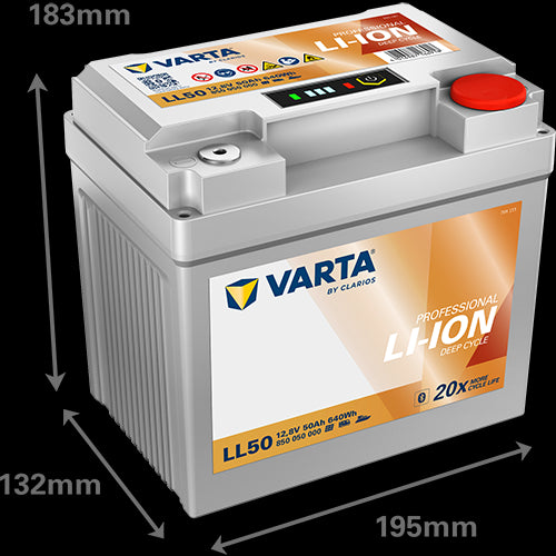 Varta Lithium Ll50 12V 50Ah - Bluetooth (195X132X183Mm)