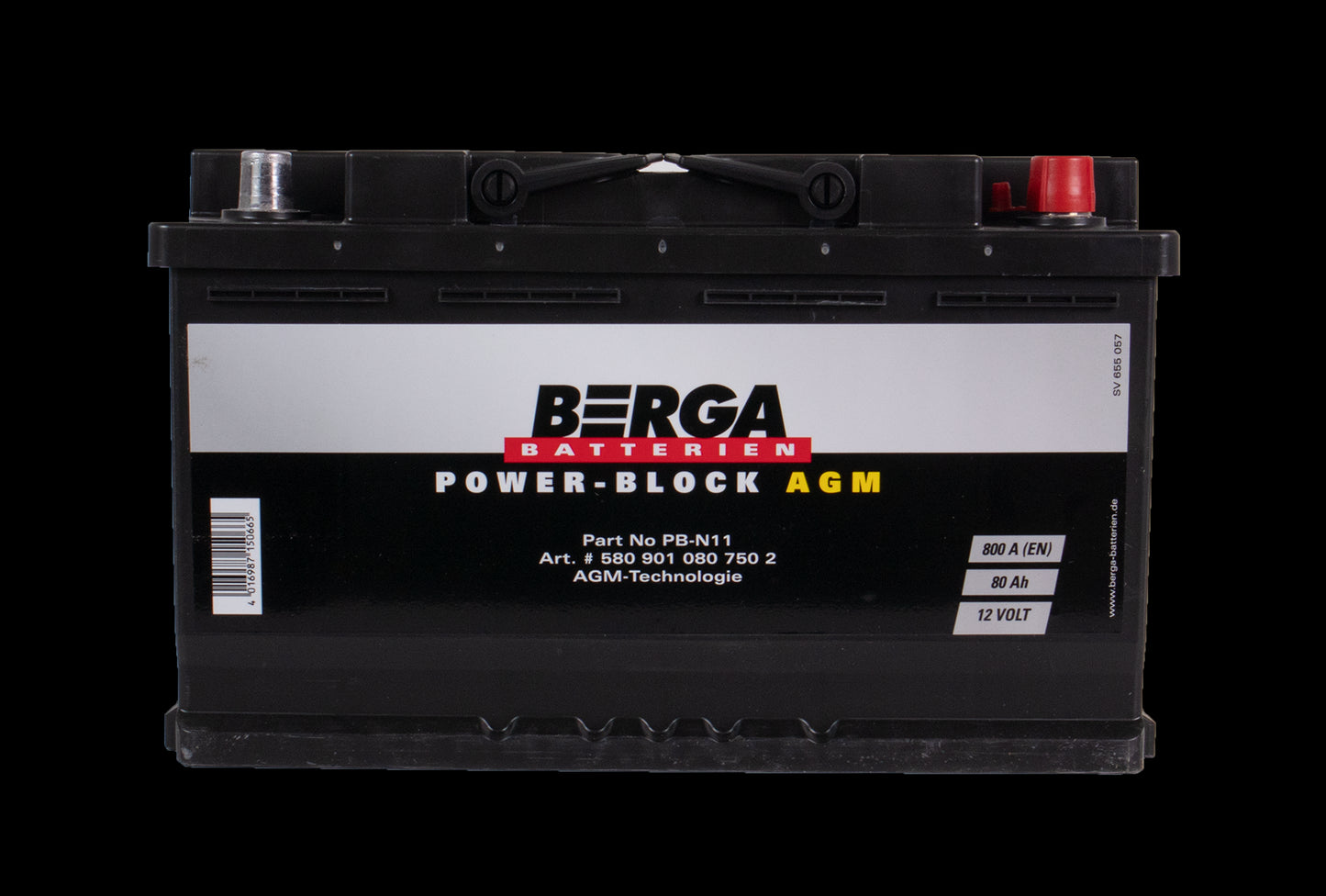 Berga Power Block Agm 12V 80Ah 800Cca (315/175/190Mm)