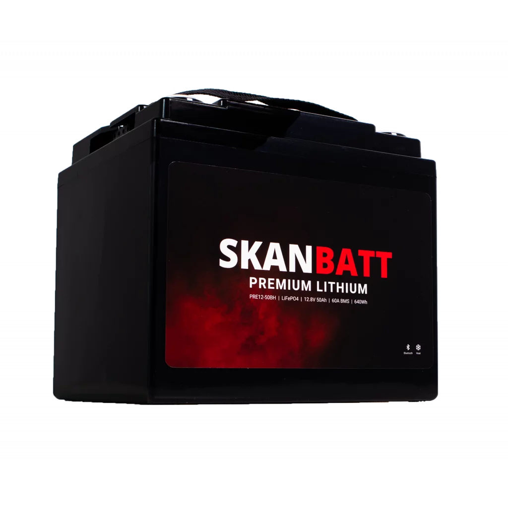 Produktbilde 6 av SKANBATT Premium Lithium - 12V 50Ah 60A BMS - 196x168x175mm - Bluetooth - Heat - 8 Års garanti
