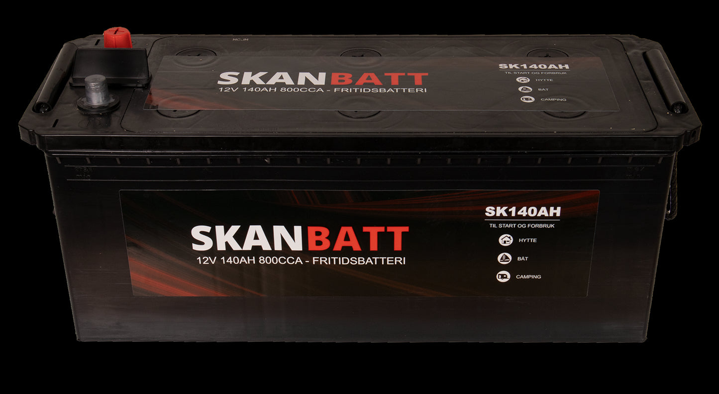 Skanbatt Fritidsbatteri 12V 140Ah 800Cca (513X189X203/223Mm) +Venstre