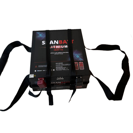 Skanbatt V2 Bobil "Under Setet" Modell 12V 480Ah - 150A Bms - Heat - Bluetooth