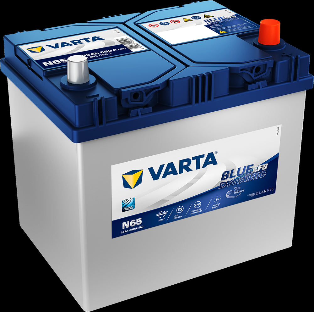 Varta Blue Dynamic Efb Batteri 12V 65Ah 650Cca (232X173X225Mm) +Høyre N65