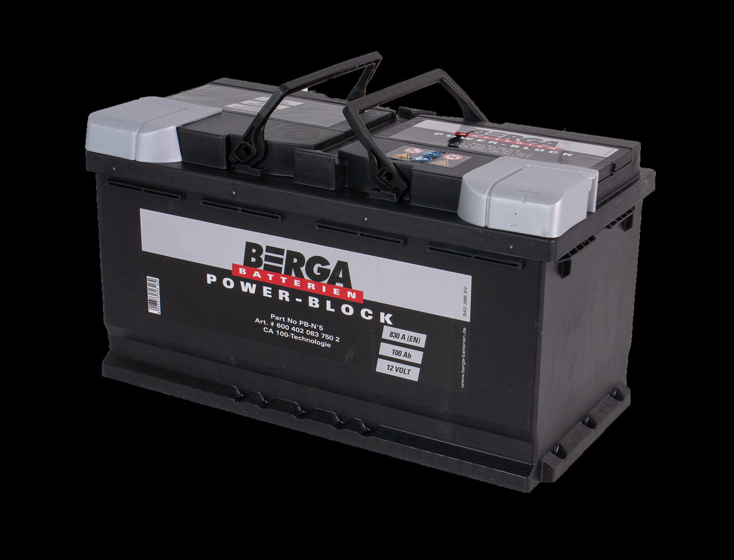 BERGA Power Block 12V 100AH 830CCA (353/175/190mm) - Image 4