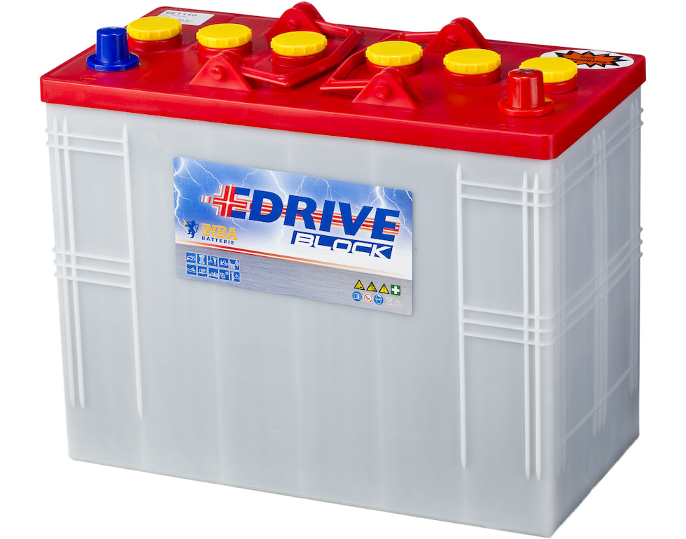 Rørplate Batteri Deep Cycle 12V 110Ah C5 / 150Ah C20 (345X170X285) +Høyre