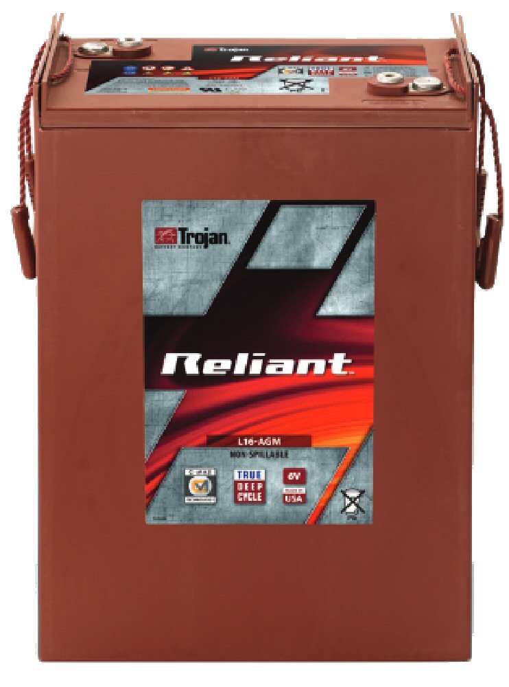 Trojan Agm Deep Cycle Traksjonsbatteri 6V 370Ah (296X176X417Mm) +Diagonalt