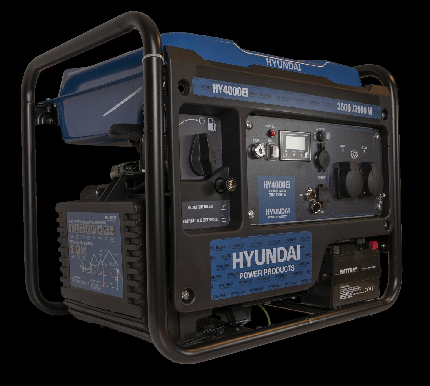 HYUNDAI HY4000Ei Inverter Aggregat 3900W - Fjernkontroll og ATS - Image 2