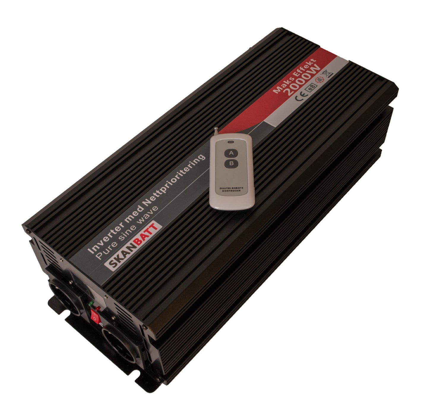 SKANBATT Inverter 12V 2000W Ren Sinus med Nettprioritering og Trådløs Fjernkontroll 420x165x120mm - Image 5