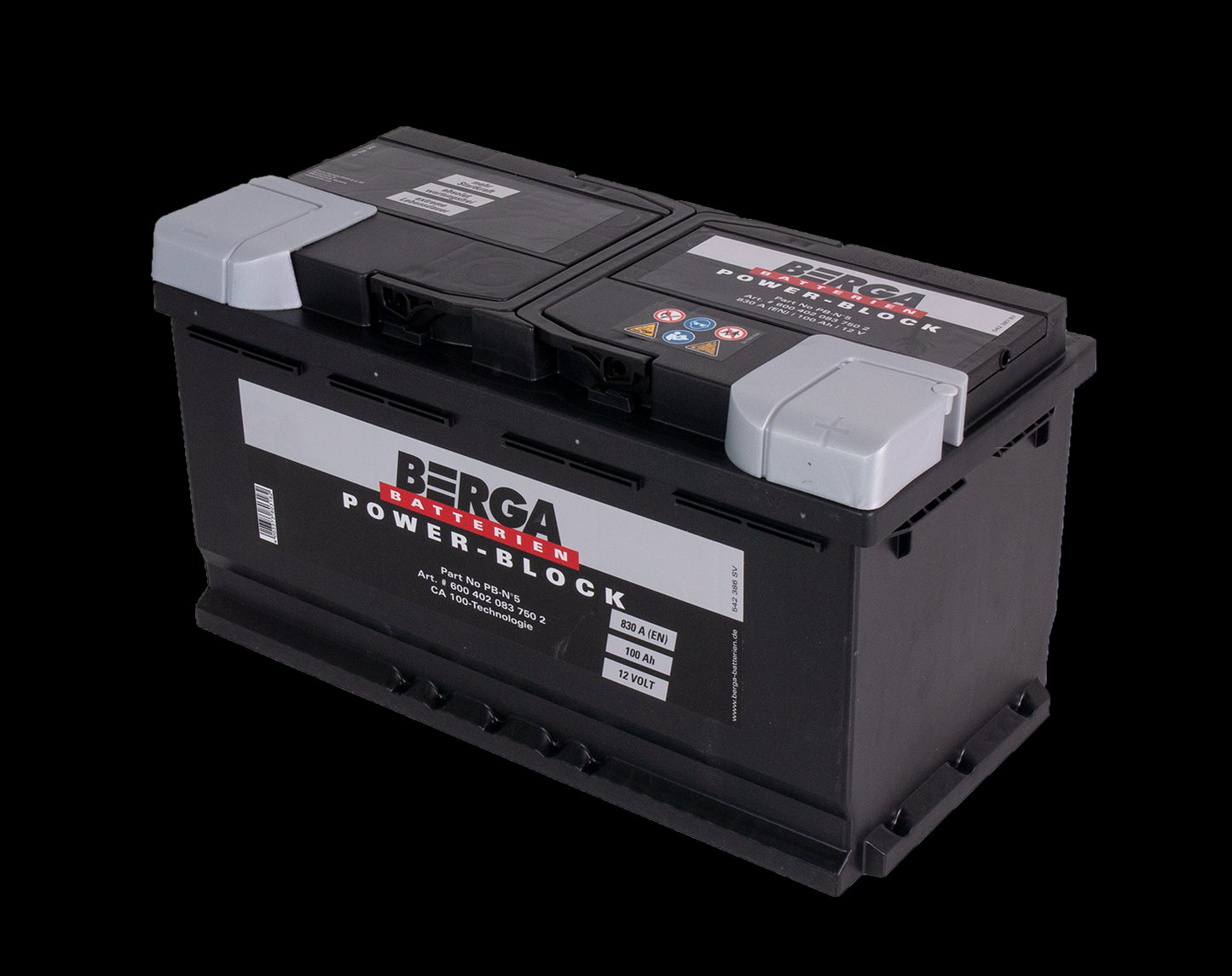 BERGA Power Block 12V 100AH 830CCA (353/175/190mm) - Image 3