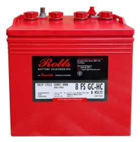 Rolls 8-Fs-Gc-Hc Deep Cycle Traksjonsbatteri 8V 180Ah (260X180X283Mm) +Venstre