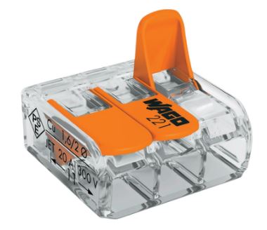 Wago 3-pol rekkeklemme med fjær - Image 3