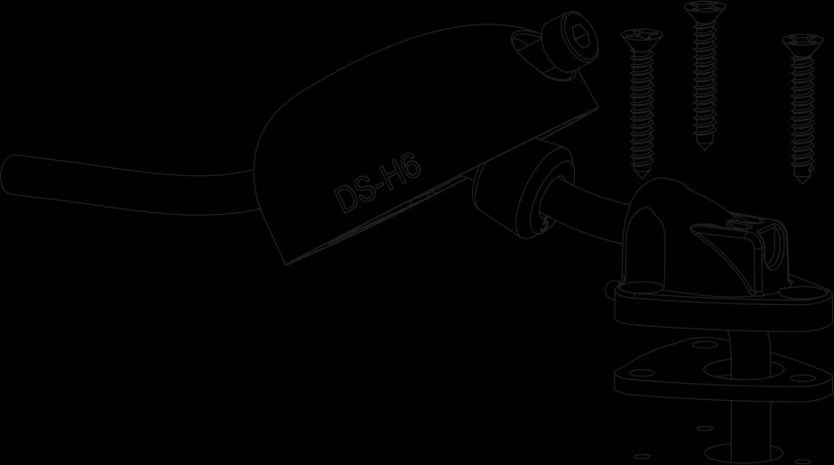 Scanstrut Ds-H6 Sort Kabelgjennomføring 2-6Mm