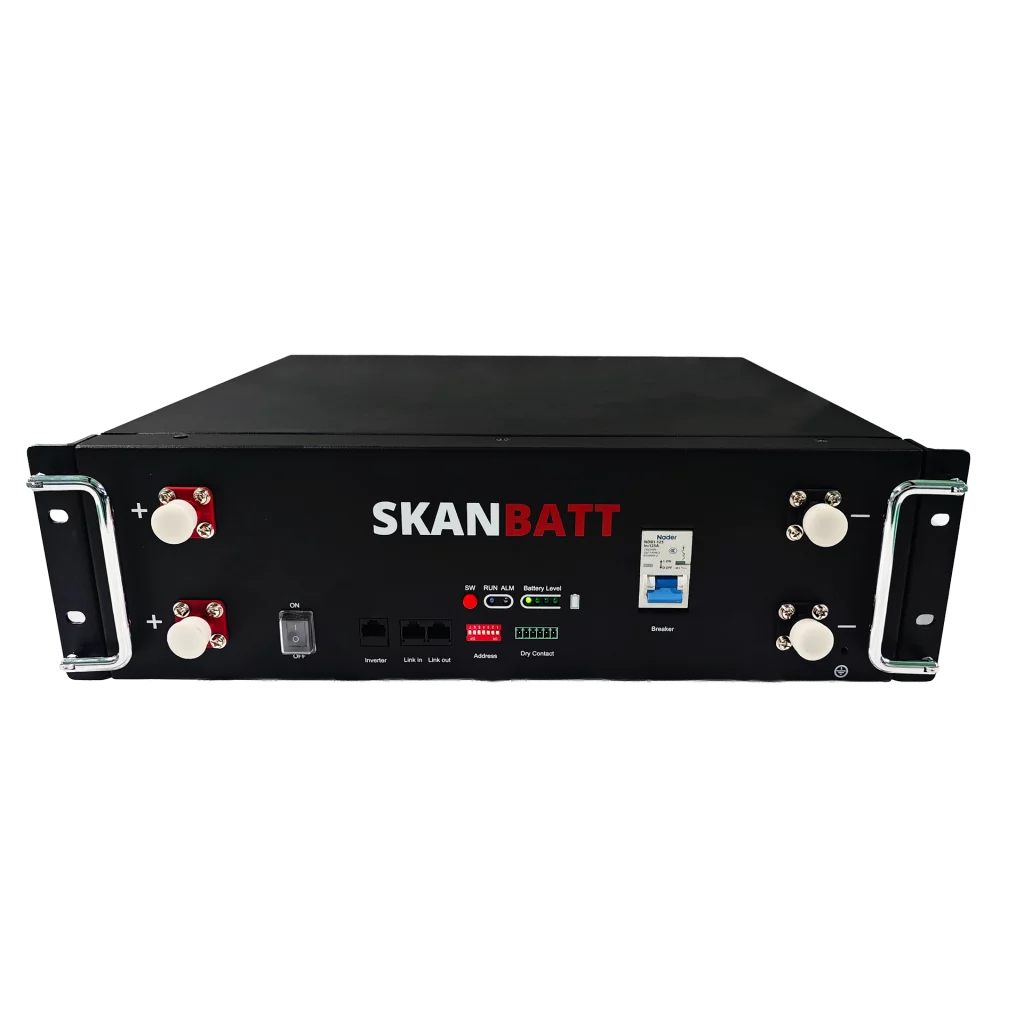 Produktbilde 3 av SKANBATT Premium Lithium 3U Rackbatteri 51,2V 100Ah - 5,12kWh - LiFePO4 - HEAT - OTA