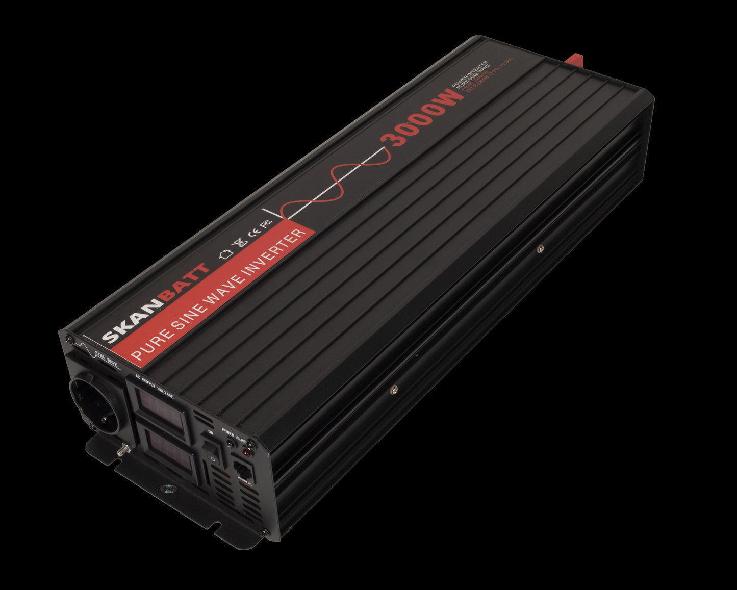 SKANBATT Inverter 12V 3000W (6000W) Ren Sinus m/trådløs fjernkontroll Rev.2