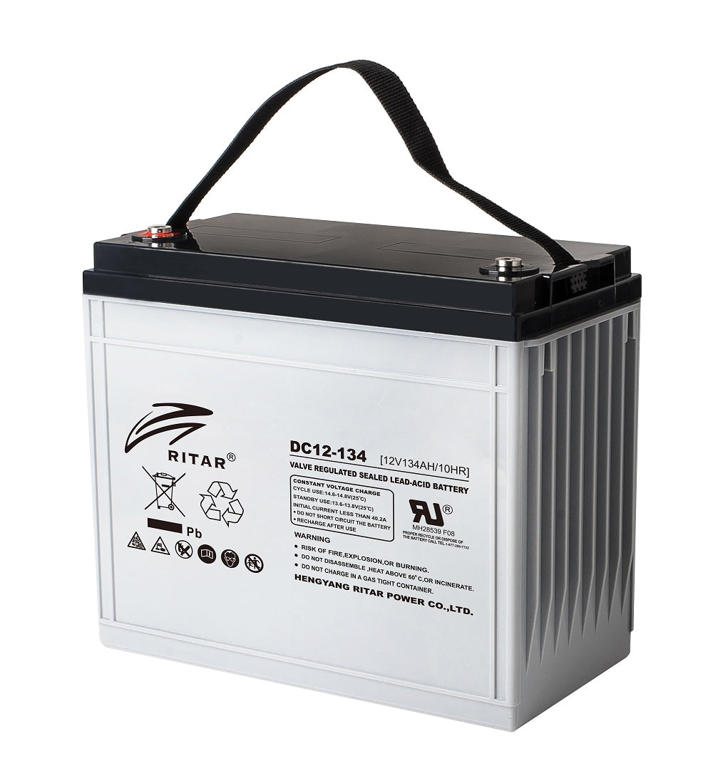Ritar Agm Deep Cycle Batteri 12V 134Ah C10 (340X173X280Mm) +Venstre