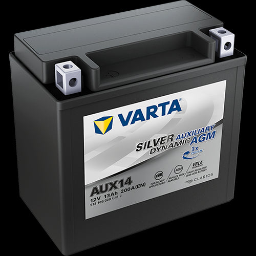 VARTA AGM AUX Batteri 12V 13AH 200CCA (150x87x146mm) +venstre AUX14 (513106 ) - Image 1