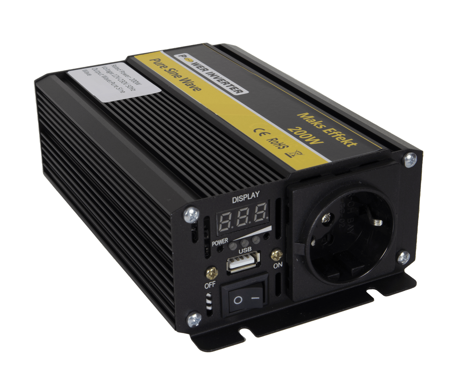 Power Inverter 12V 200W Ren Sinus label detail