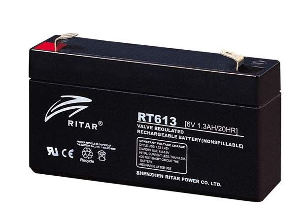 Ritar Agm Batteri 6V 1,3Ah (94X24X52Mm) F1