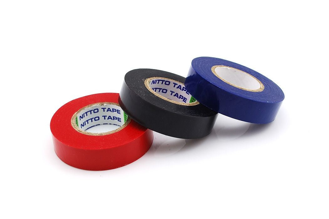 PVC-tape 15mm x 10m blå / rød / svart - 3PK - Image 1