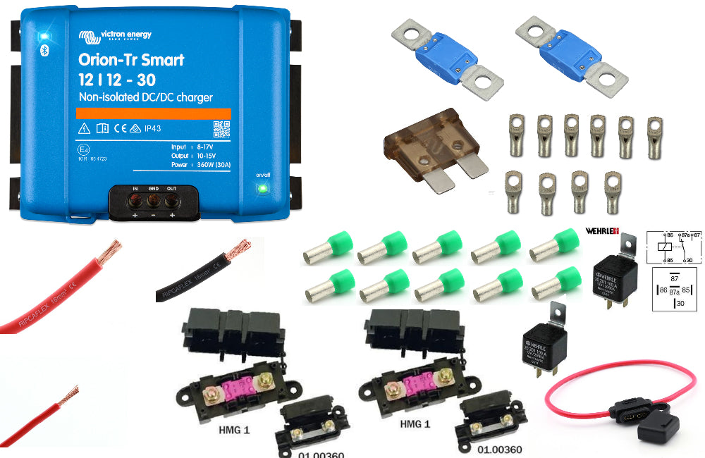 Fricampingpakke M/ 30A Dynamo Hurtiglader Victron
