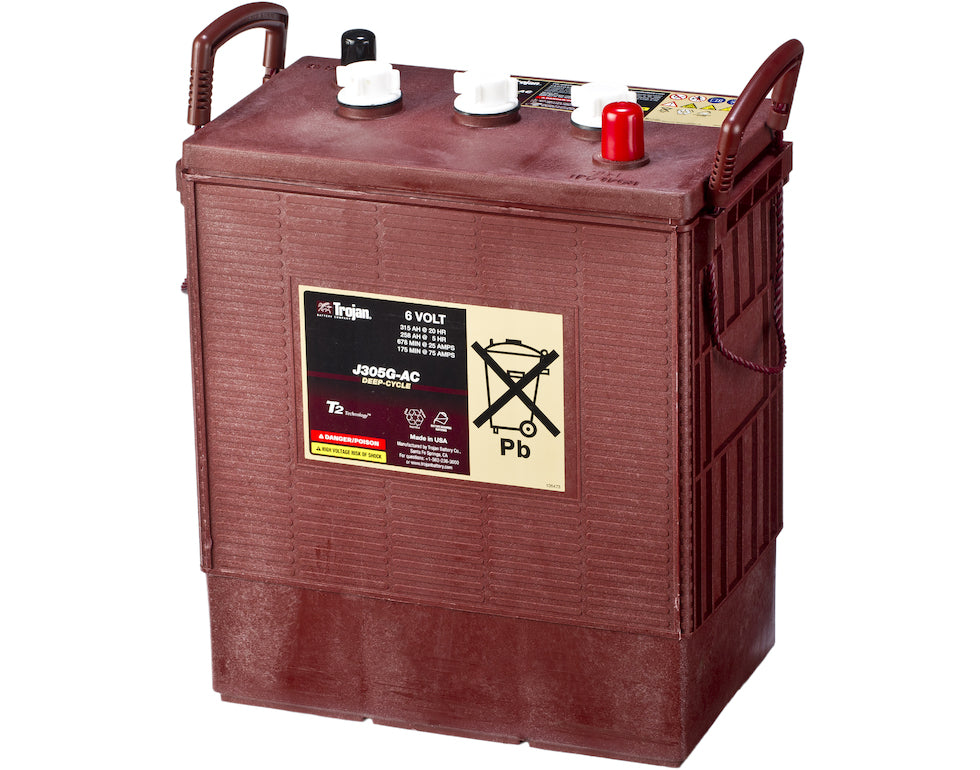 Trojan Deep Cycle Traksjonsbatteri 6V 315Ah (309X174X366Mm) +Diagonalt