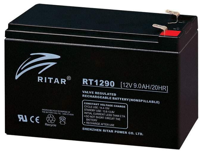 RITAR AGM Batteri 12V 9AH (151x65x94mm) F1 - Image 1