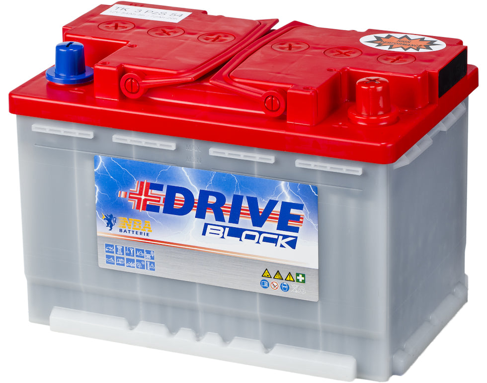 Rørplate Batteri Deep Cycle 12V 54Ah C5 (278X175X190) +Høyre