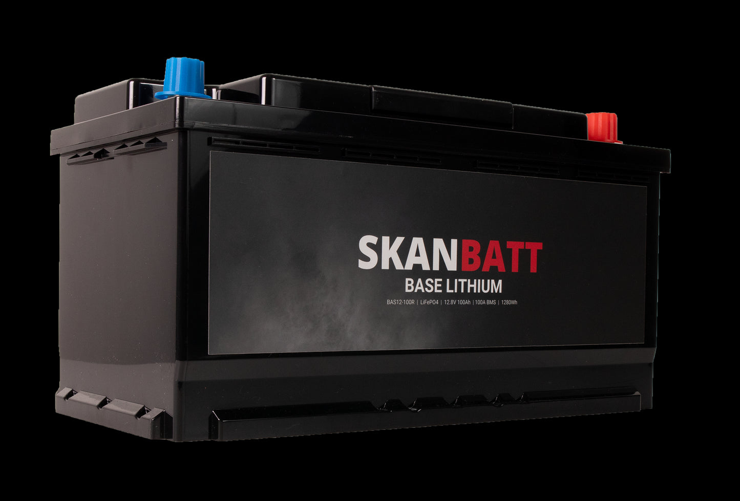 SKANBATT Base Lithium - 12V 100Ah 100A BMS - 352x174x190mm - 3 Års garanti - Bobil