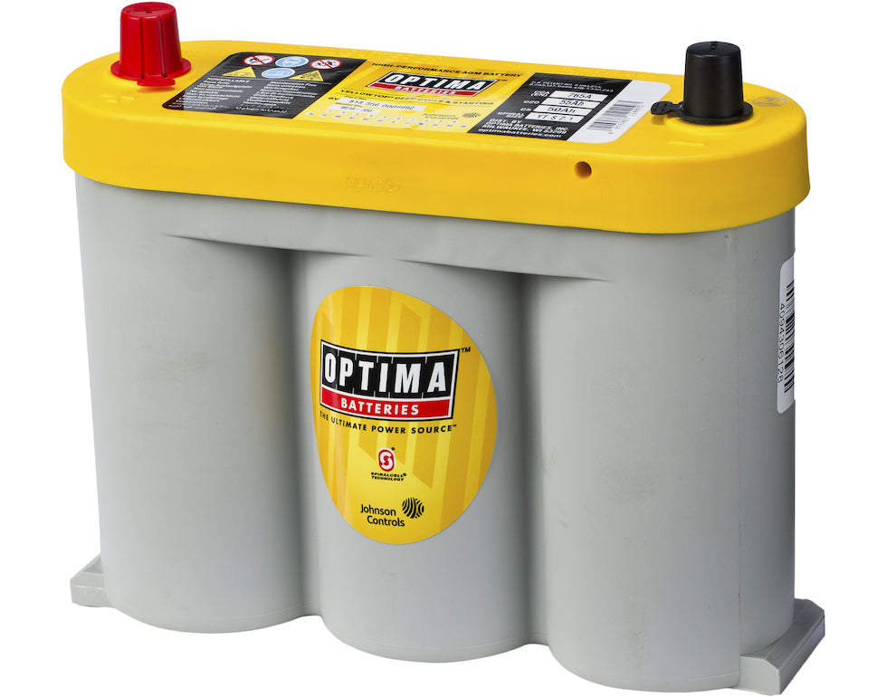 Optima Agm Yellow Top 6V 55Ah 765Cca (254X90X203Mm) +Midstilt 8018-356