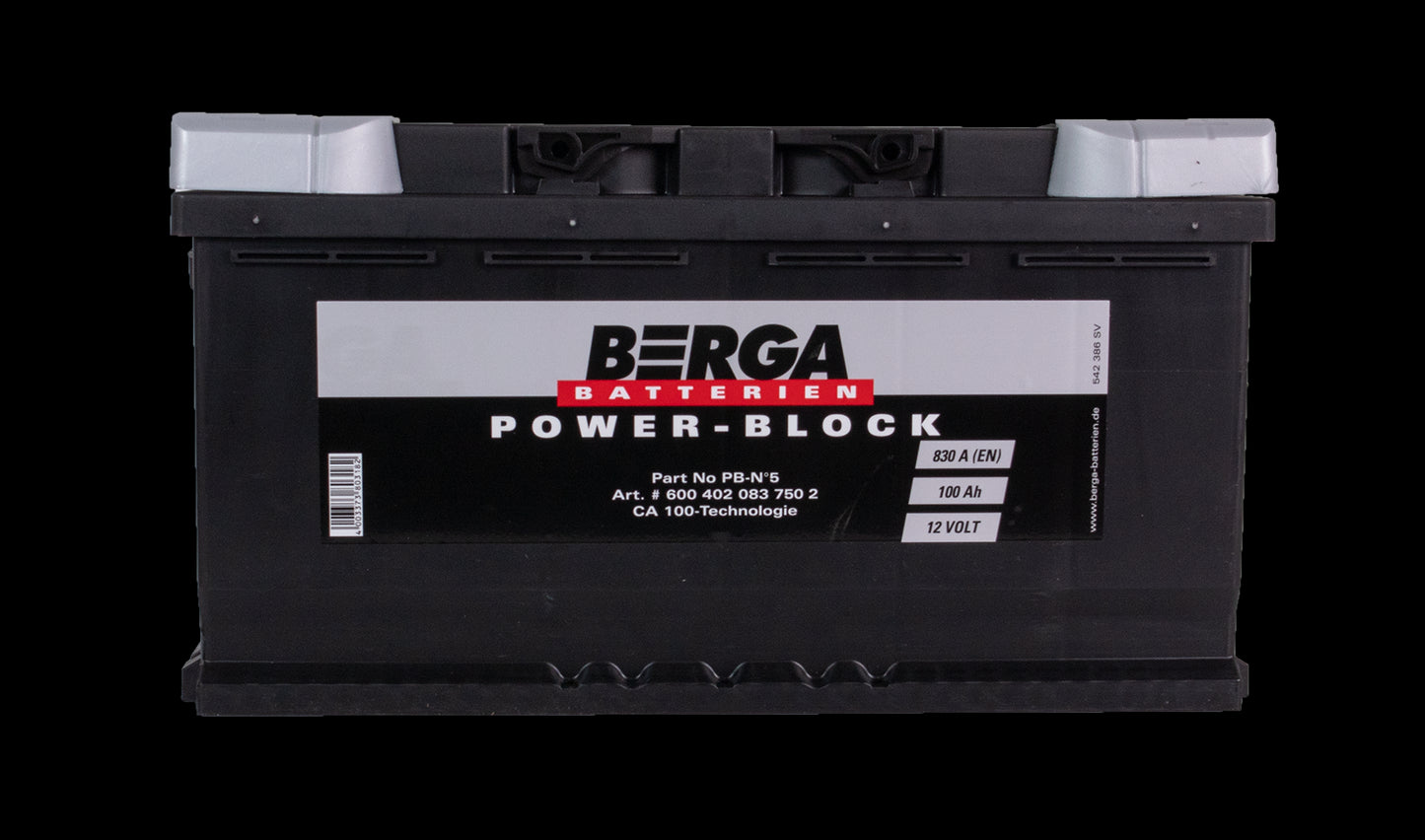 Berga Power Block 12V 100Ah 830Cca (353/175/190Mm)
