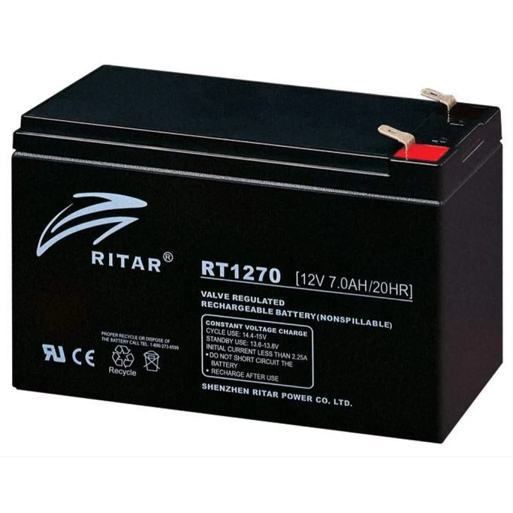 RITAR AGM Batteri 12V 7AH (151x65x94mm) F2