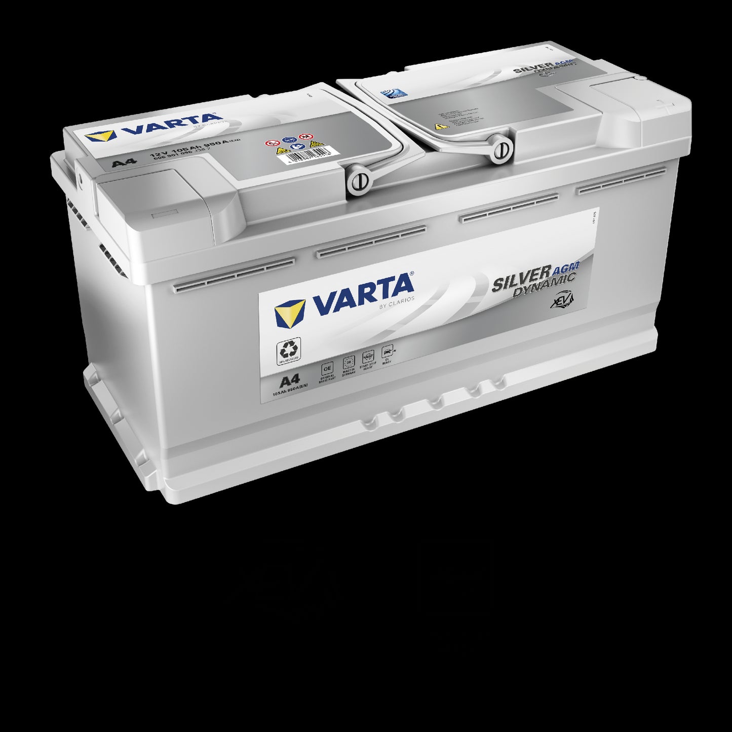 Varta Silver Dynamic Agm Batteri 12V 105Ah 950Cca (394X175X190/190Mm) +Høyre A4