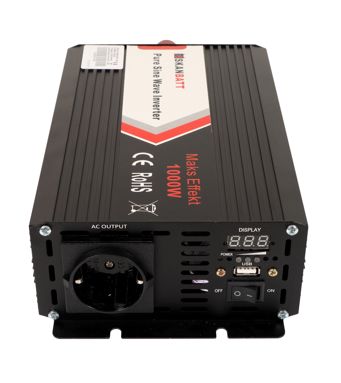 SKANBATT Inverter 12V 1000W Ren Sinus m/Trådløs Fjernkontroll - Image 4