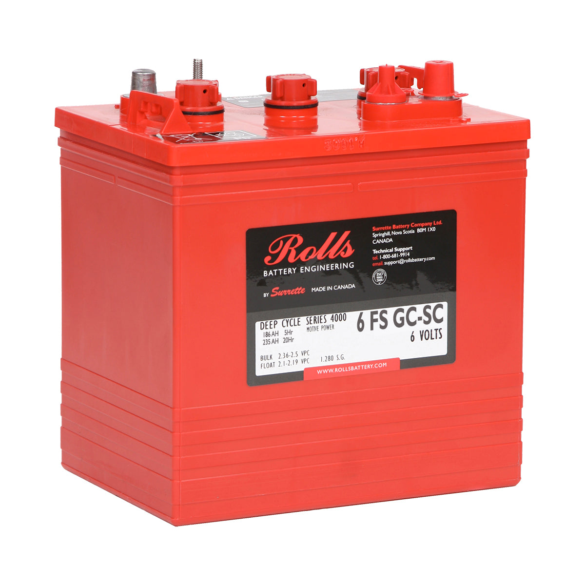 ROLLS 6-FS-GC-SC Deep Cycle Batteri 6V 240AH (259x181x279mm)