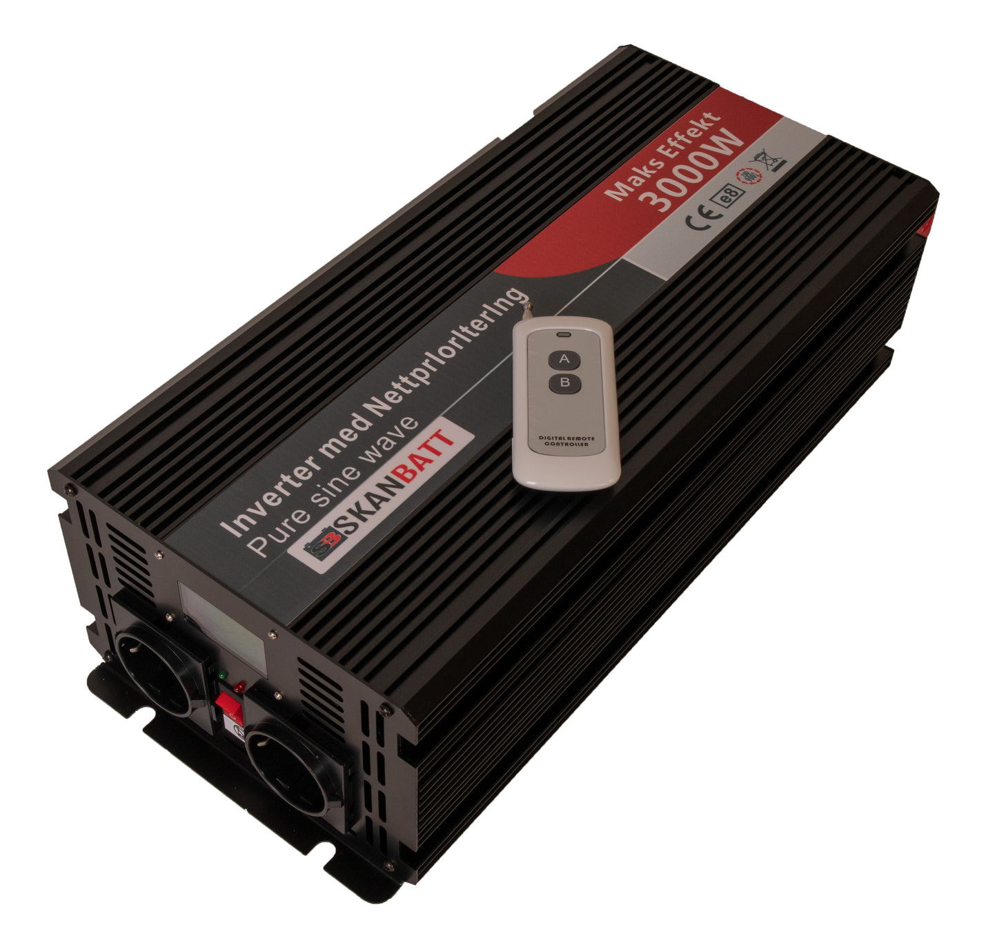 SKANBATT Inverter 12V 3000W Ren Sinus med Nettprioritering, Trådløs Fjernkontroll - Image 5