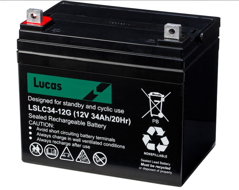 LUCAS AGM Golf Batteri 12V 34AH (196x130x168mm) - Image 1