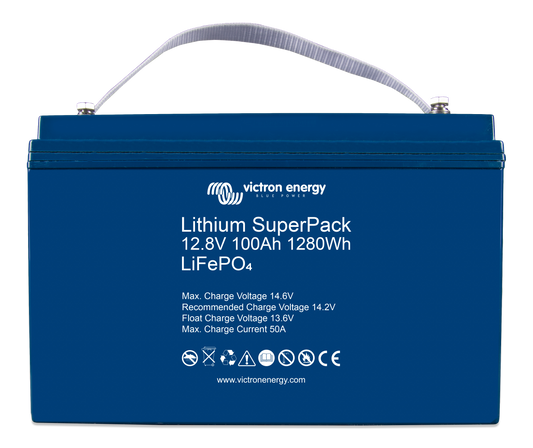 Victron Lithium Superpack 12,8V 100Ah (M8) - High Current shown in product view