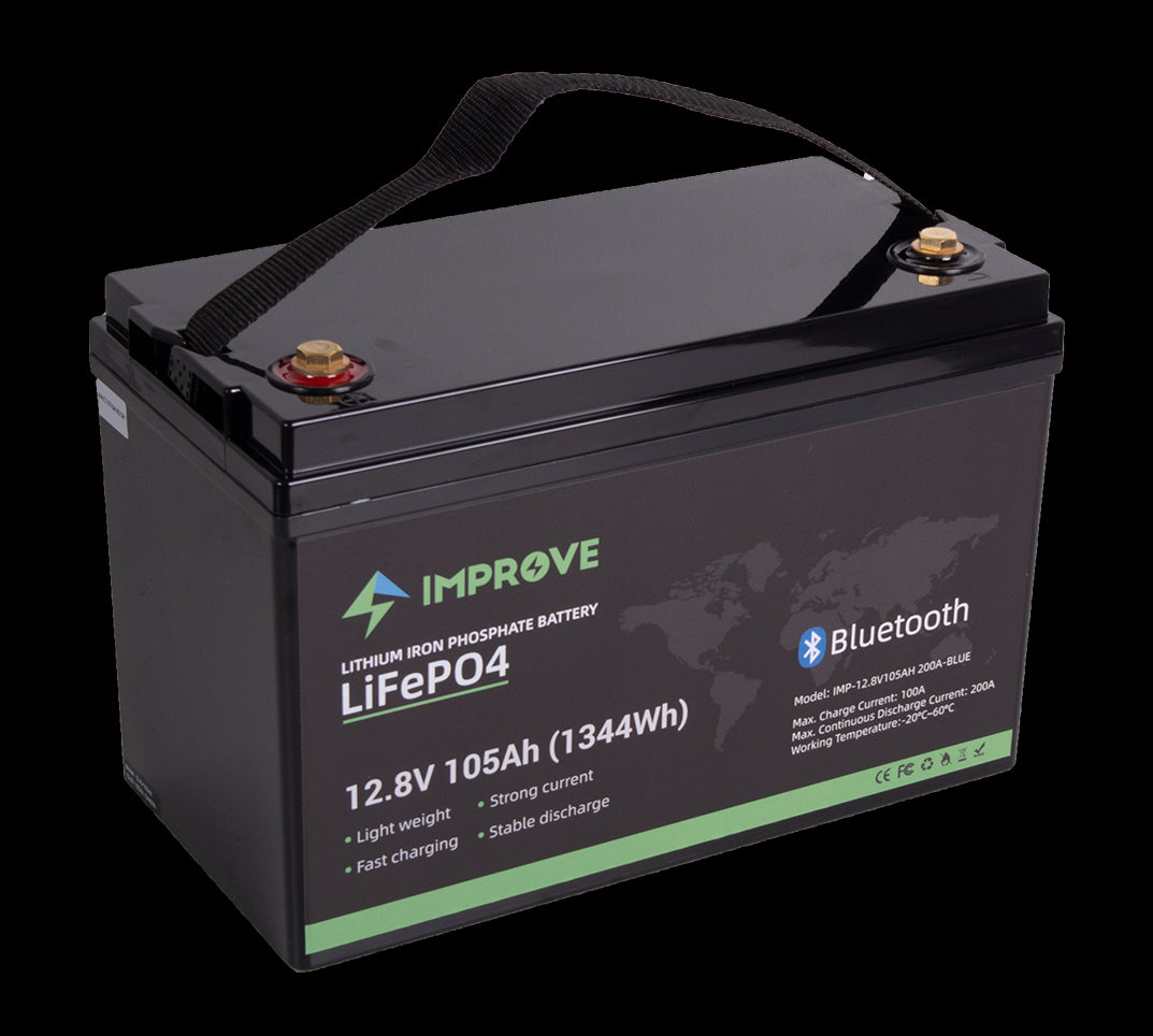 IMPROVE Lithium Batteri 12V 105Ah (LiFePO4) BMS 200A - BLUETOOTH - Image 2