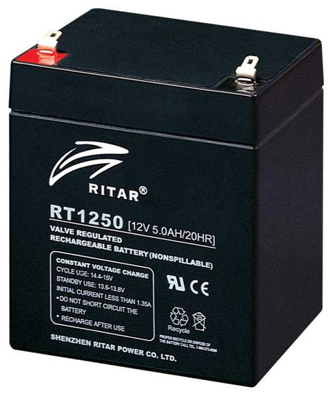 Ritar Agm Batteri 12V 5Ah (90X70X101Mm) F2