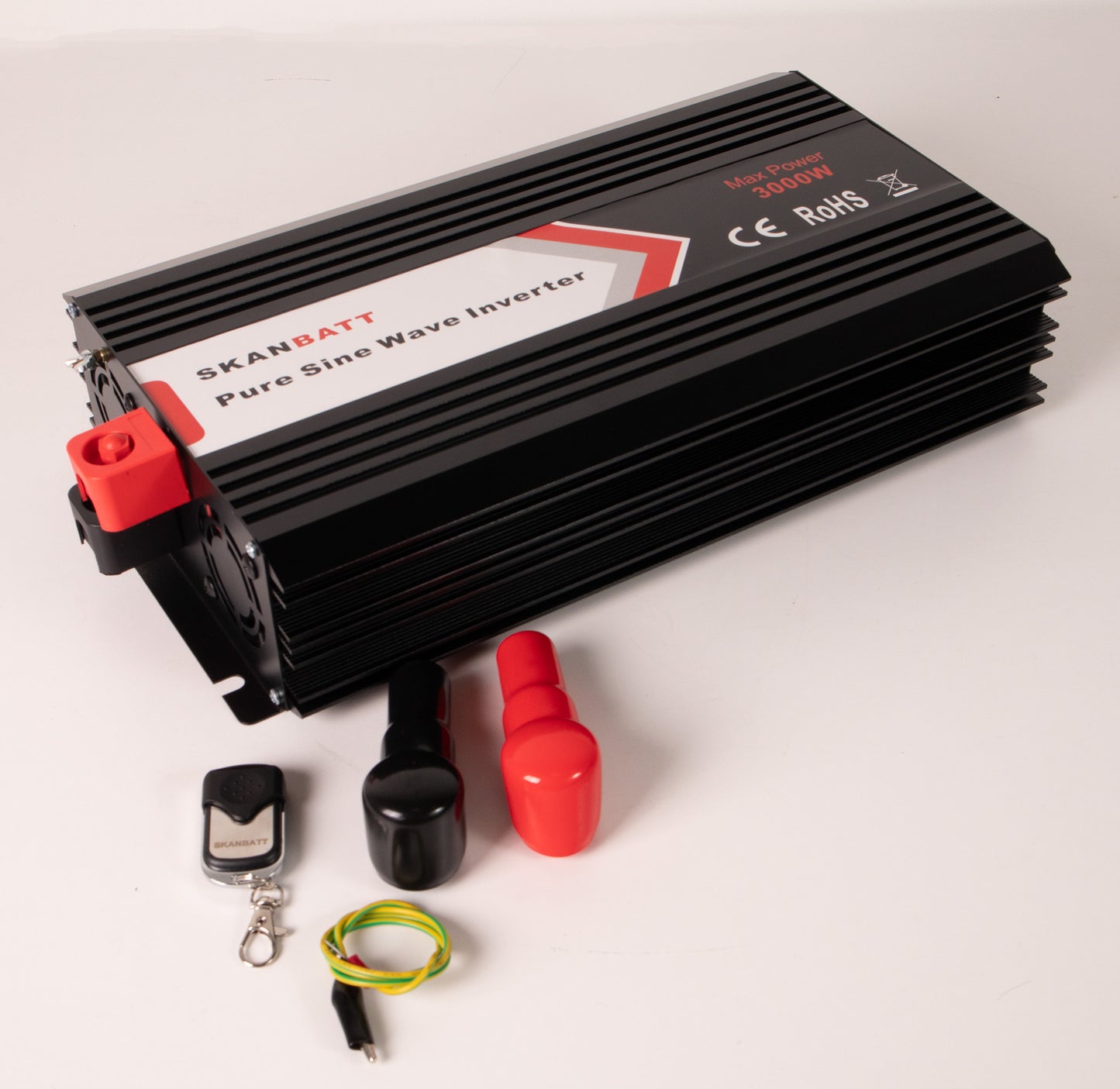 Skanbatt Inverter 24V 3000W (6000W) Ren Sinus M/Trådløs Fjernkontroll