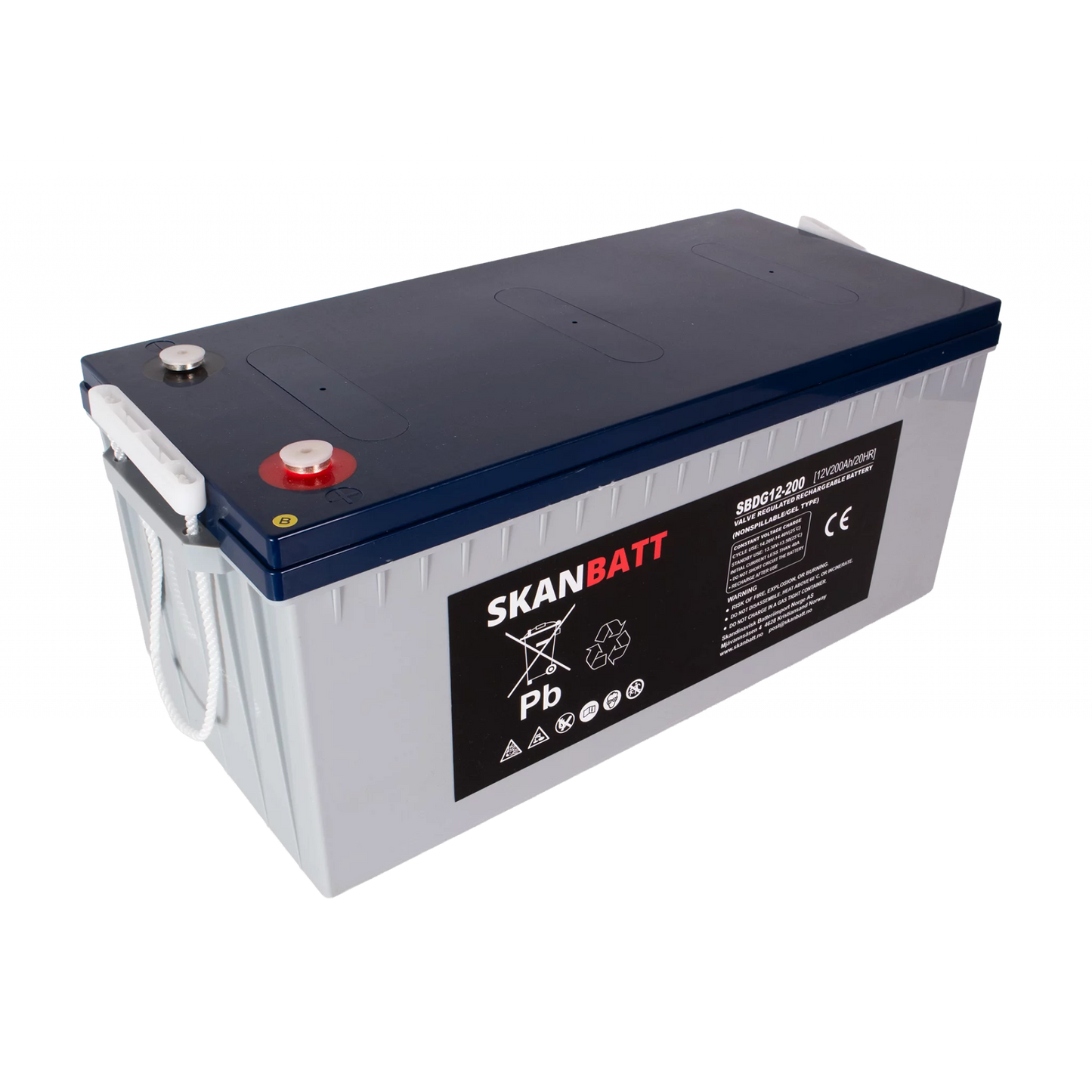 SKANBATT GEL Deep Cycle Batteri 12V 200AH (522x240x223mm) +høyre