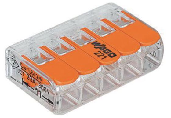 Wago 5-pol rekkeklemme med fjær - Image 1