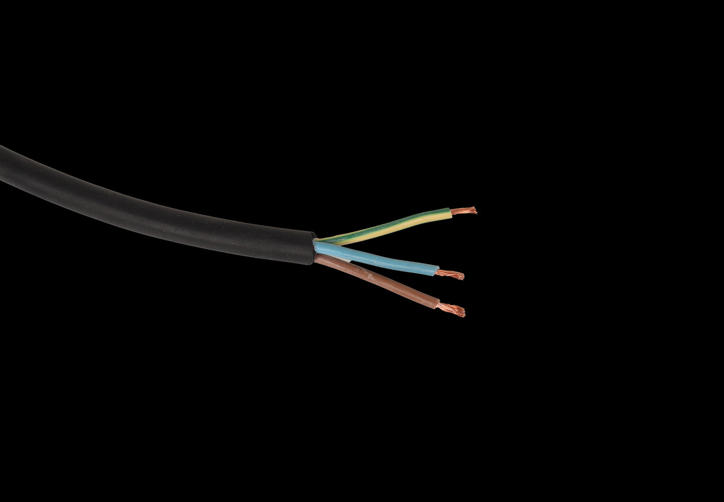 Kabel 3X2,5Mm2 Sort - Dobbeltisolert Rund Til Utebruk