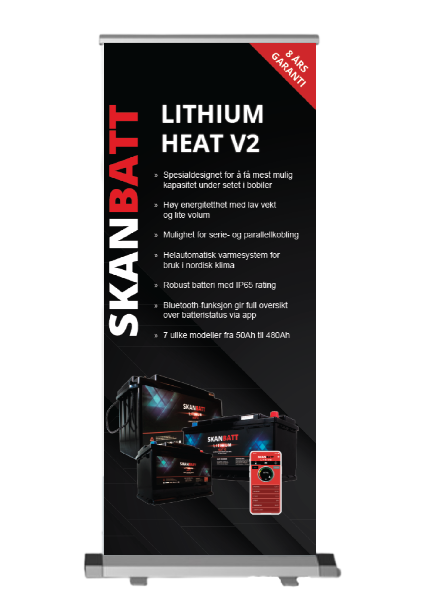Roll-Up Skanbatt Lithium Heat V2 shown in product view