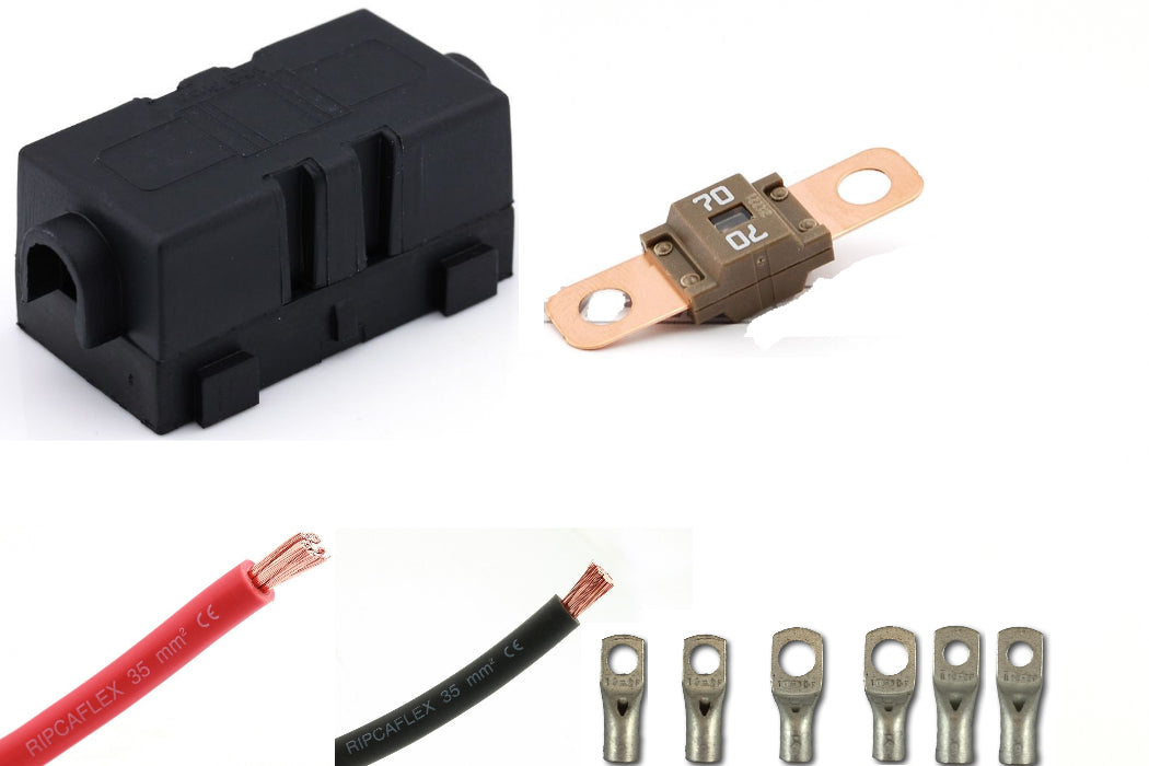 Vl230V Ladekabelpakke 60A 1,7M 2X16Mm2 70A Sikring M. Holder 1 Pr. Kanal