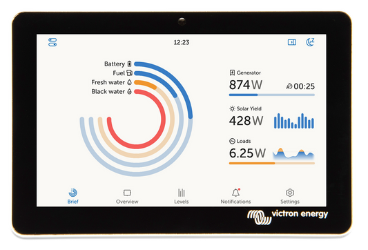 VICTRON GX Touch 50 Flush shown in product view