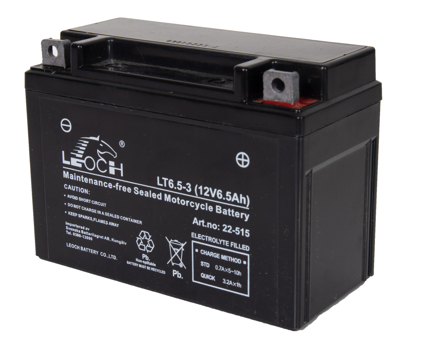 AGM Batteri LTX6,5L-BS (Hyundai HY3200SEi og HY3900SEi) NB! +Høyre (LT6.5-3)