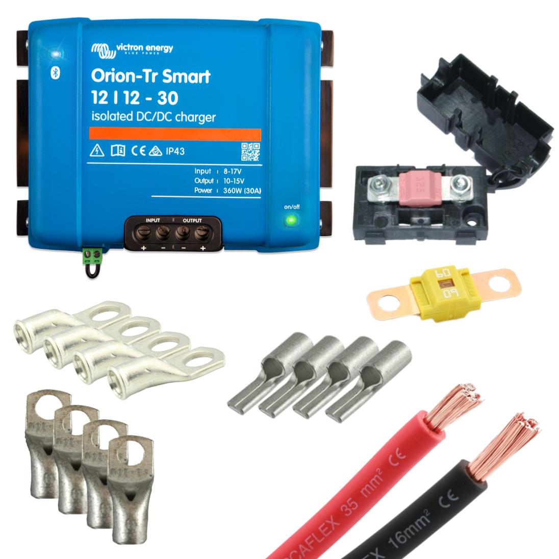 Ladepakke Båt M/ Victron 30A Dc-Dc Lader Med Fortinnet Kabler