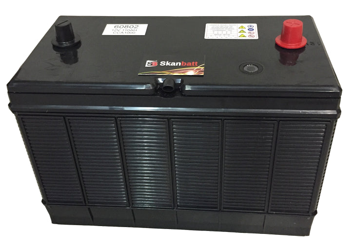 SKANBATT Startbatteri 12V 110AH 1000CCA (330x171x217/242mm) +midtstilt - Image 1