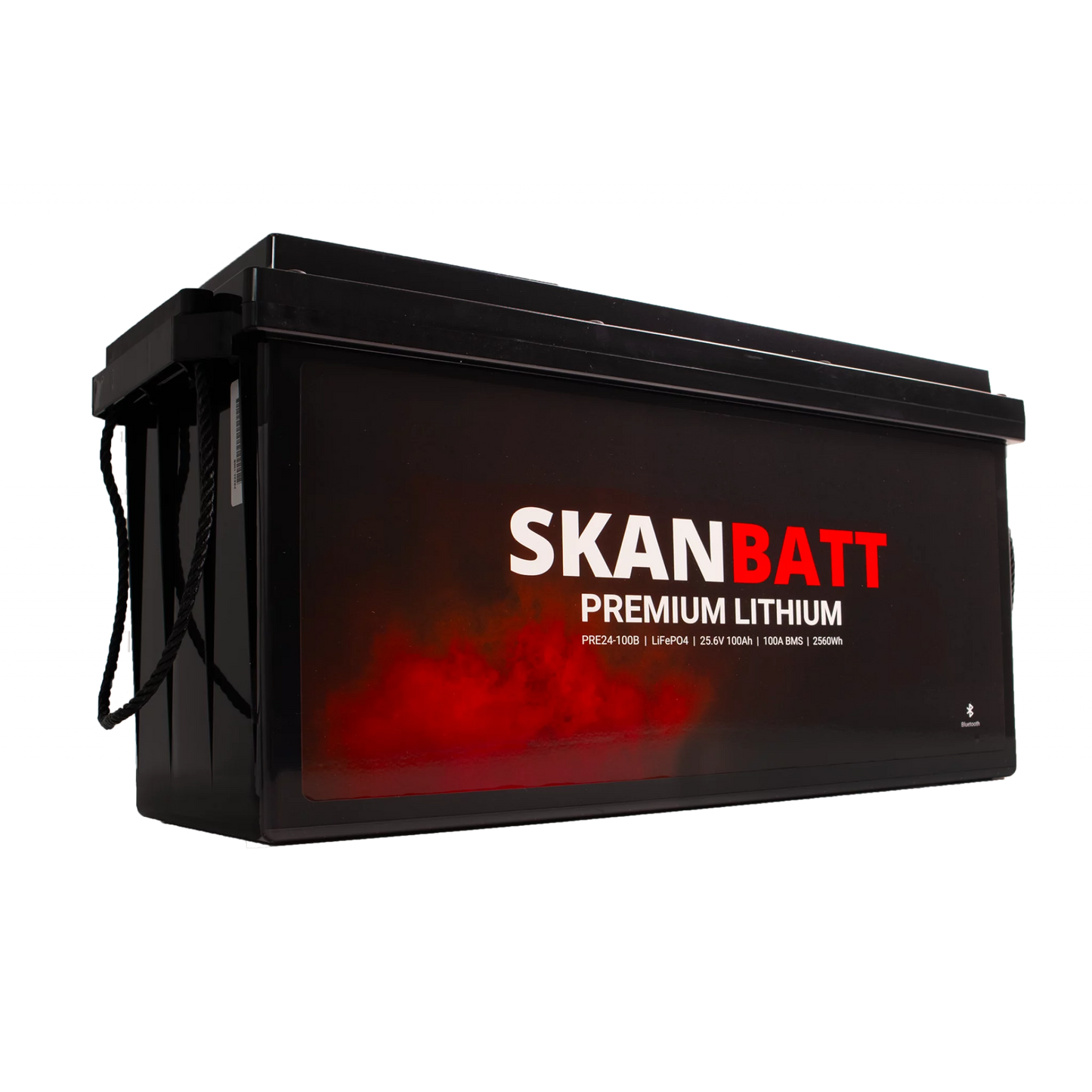 SKANBATT Premium Lithium - 24V 100Ah 100A BMS - 502x186x242mm - Bluetooth - 8 Års garanti