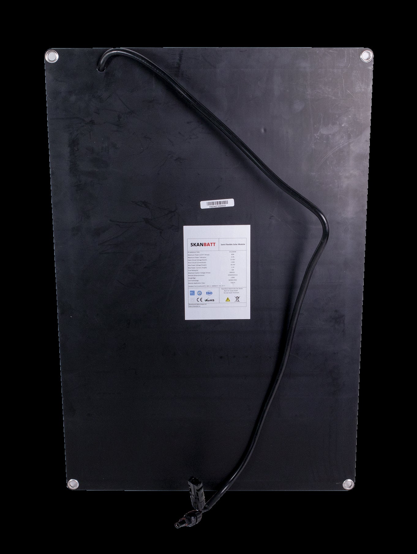 SKANBATT Fleksibelt Solcellepanel 40W - ETFE - 620x425x3mm - Image 3